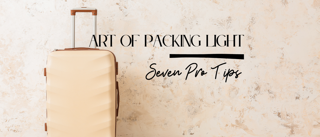 How to pack light for travel blog banner