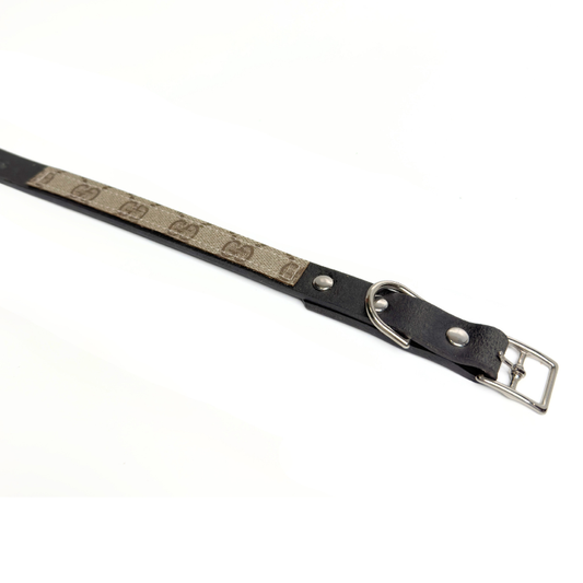 Posh Pet Collar | Upcycled Gucci & Leather