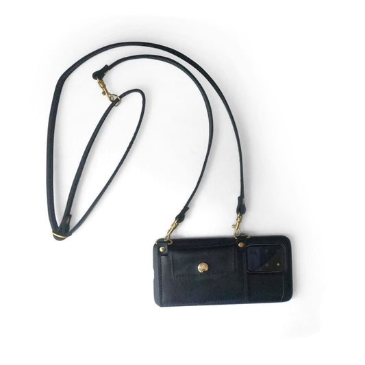 Eva | Phone Wallet Crossbody - Black (Pre Made)