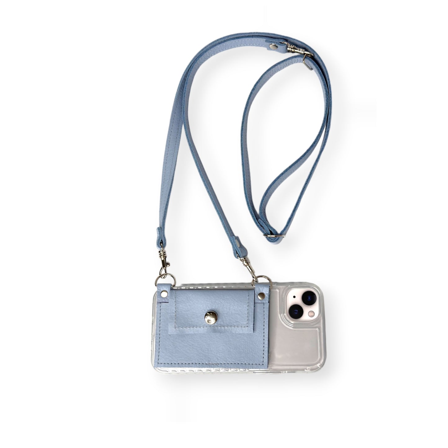 Eva Phone Wallet In Chambray Leather (Pre Made)