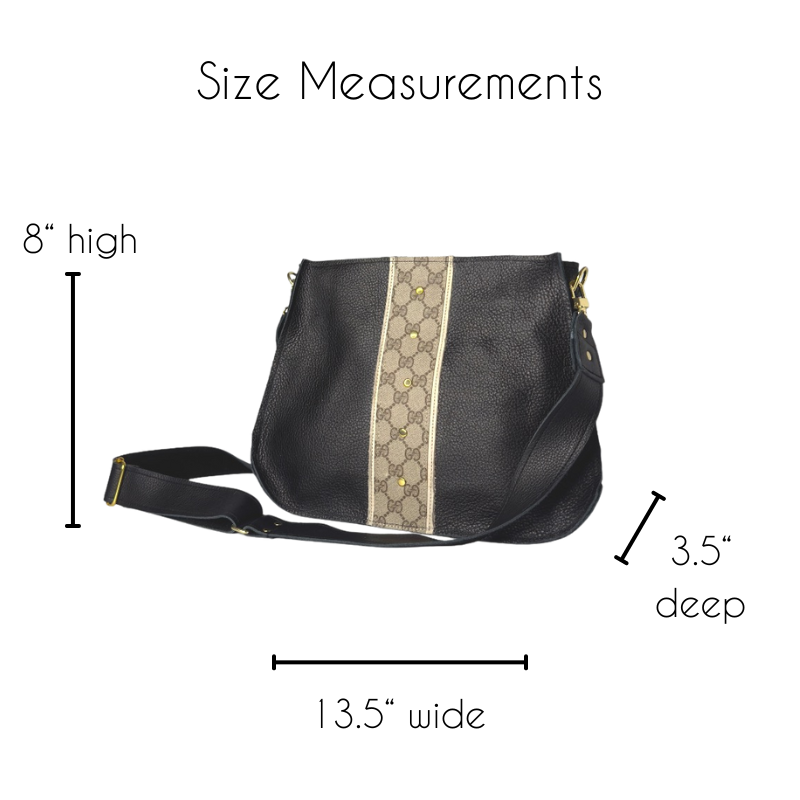 Alison Crossbody In Black Leather | Upcycled GG