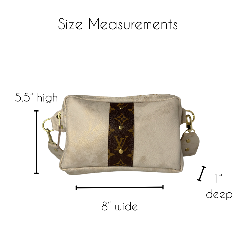Bella Belt Bag In Stone Leather | Upcycled LV