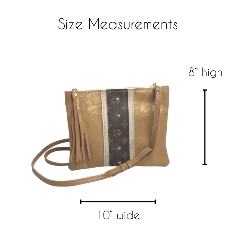 Caroline Crossbody Bag in Bronze Leather | Upcycled LV