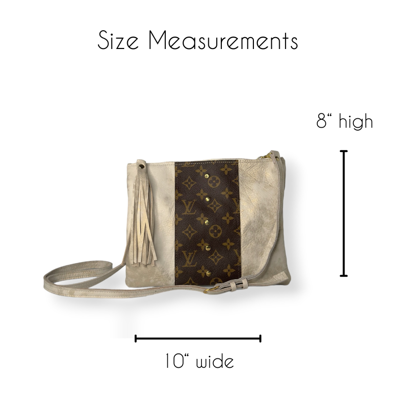 Caroline Crossbody Bag in Stone Leather | Upcycled LV