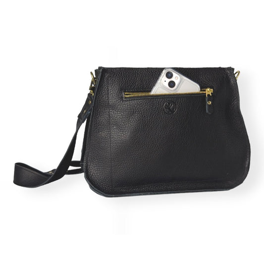 Alison Crossbody In Black Leather | Upcycled GG