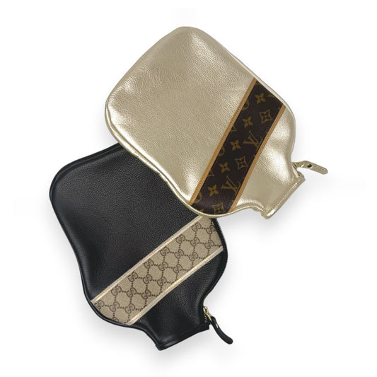 Posh Paddle Cover For Pickleball In Leather | Upcycled LV, GG