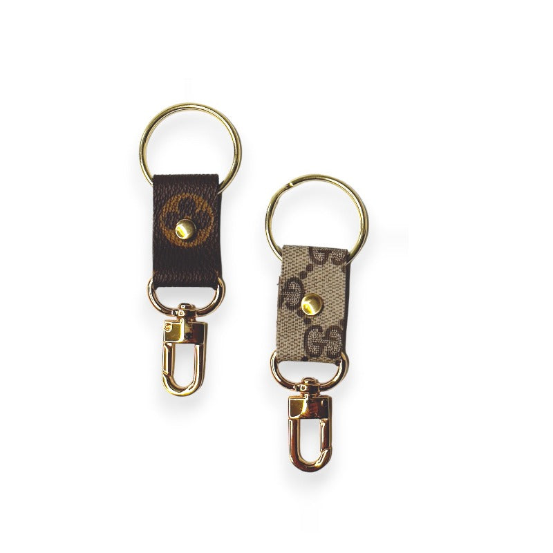 Synthetic Leather Keychains with Printed Design – Christi Studio