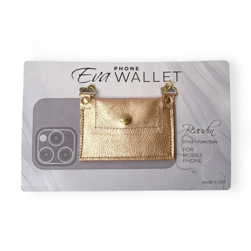 Eva | Phone Wallet Crossbody - Rose Gold (Pre Made)
