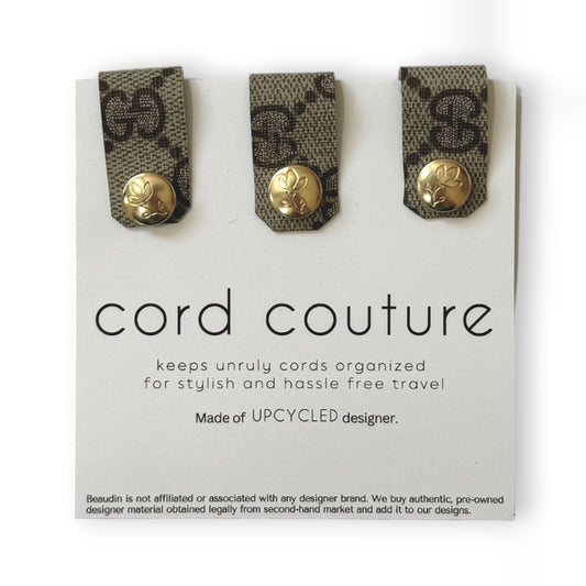 Cord Couture Organizer In Upcycled LV, GG | Set of 3