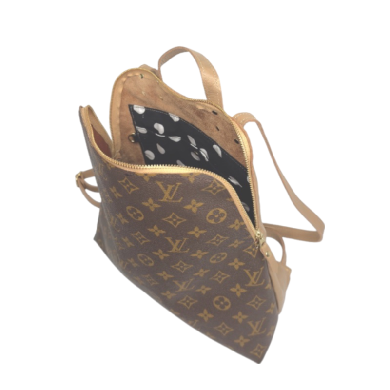 Riley Backpack in Bronze Leather | Upcycled Louis Vuitton Full front
