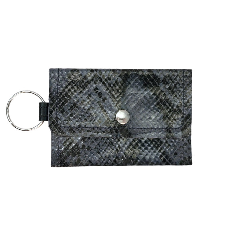 Keychain Wallet In Leather, Hair on Hide (Pre Made)