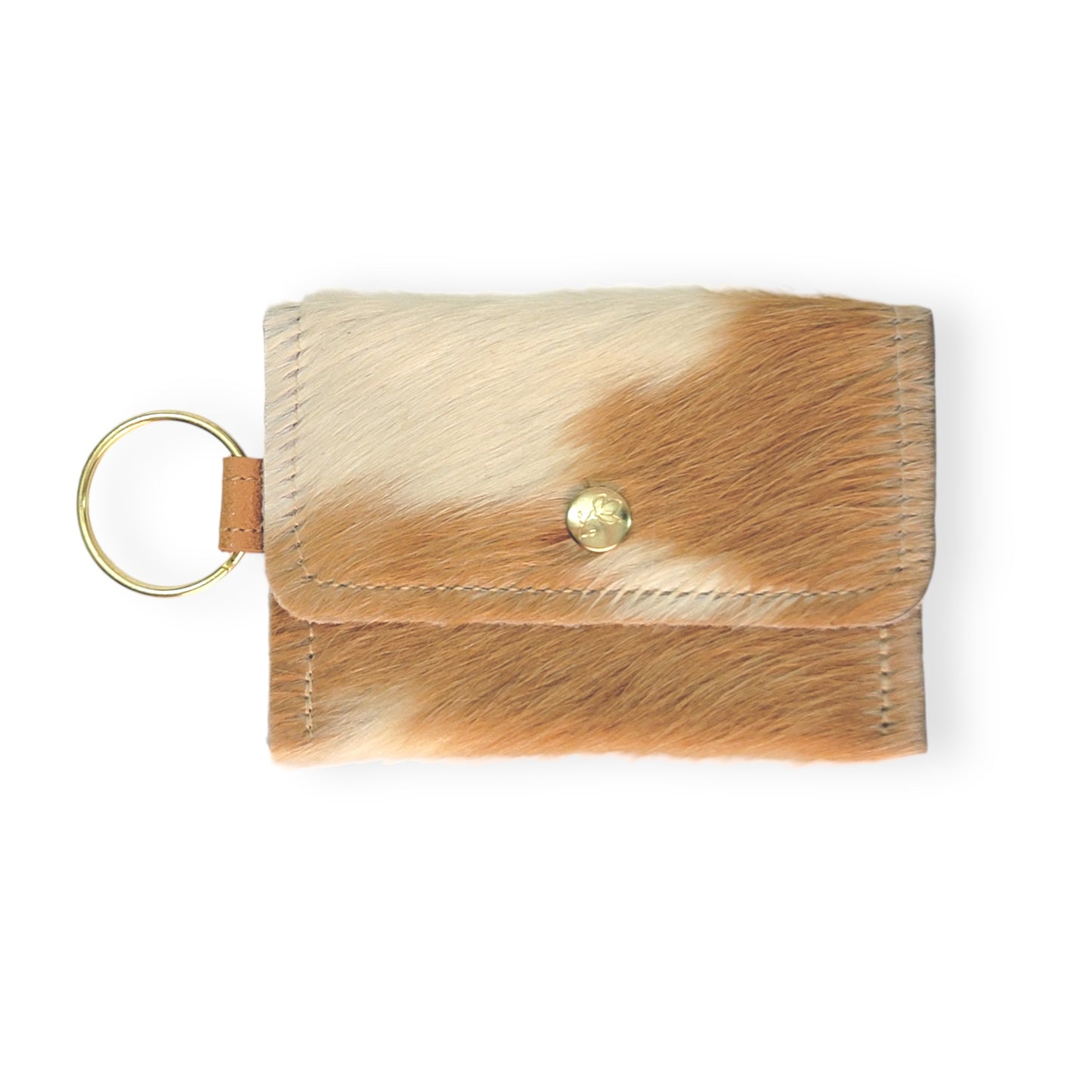 Keychain Wallet In Leather, Hair on Hide (Pre Made)