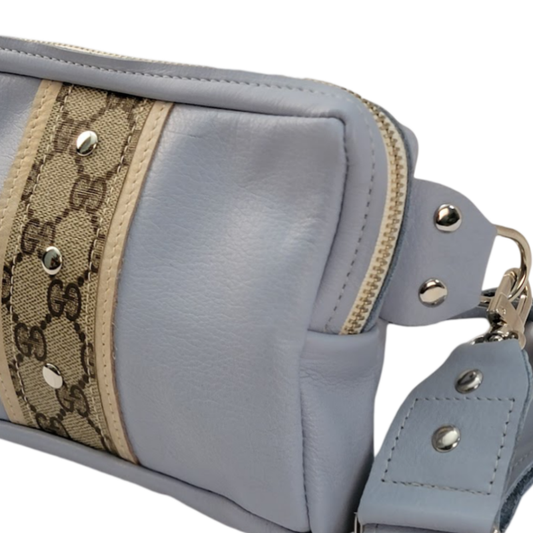 Bella Belt Bag In Chambray Leather | Upcycled GG