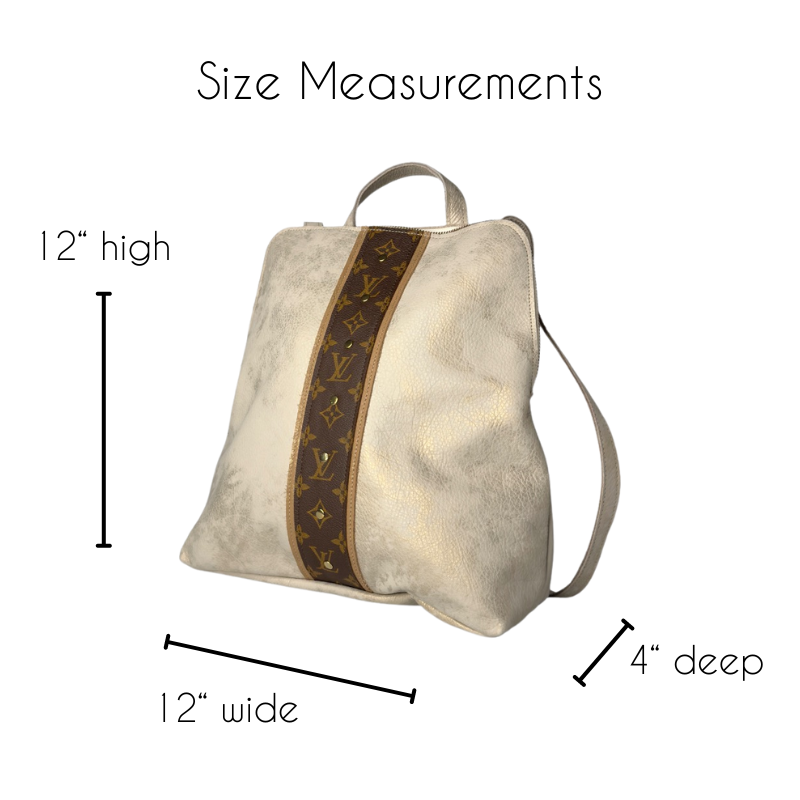 Riley Backpack in Stone Leather | Upcycled Louis Vuitton