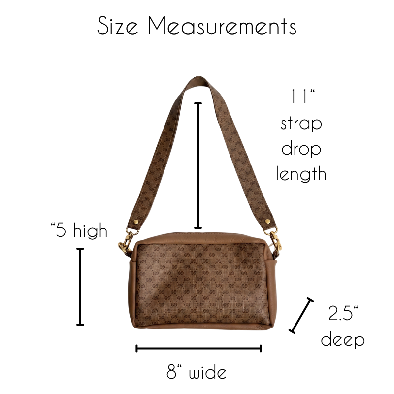 Val Shoulder Bag in Mocha Mousse Leather | Upcycled Micro GG Full Front (Limited Edition)