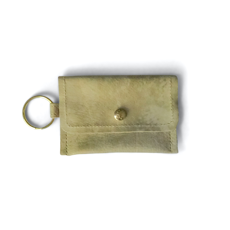 Keychain Wallet In Leather, Hair on Hide (Pre Made)