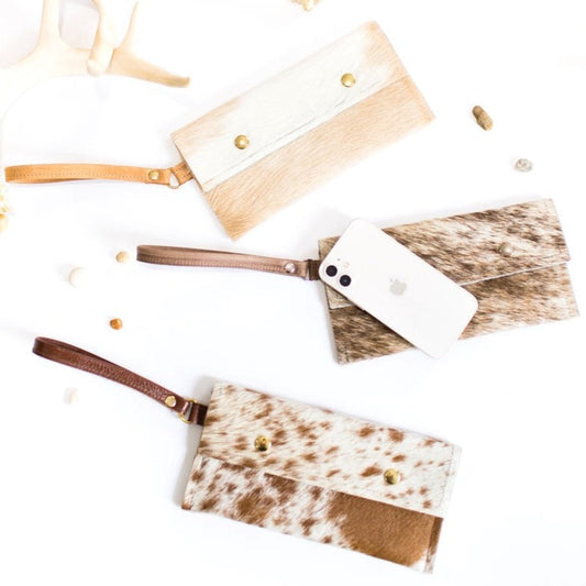 Take Along Small Wristlet In Hair on Hide (Pre Made)