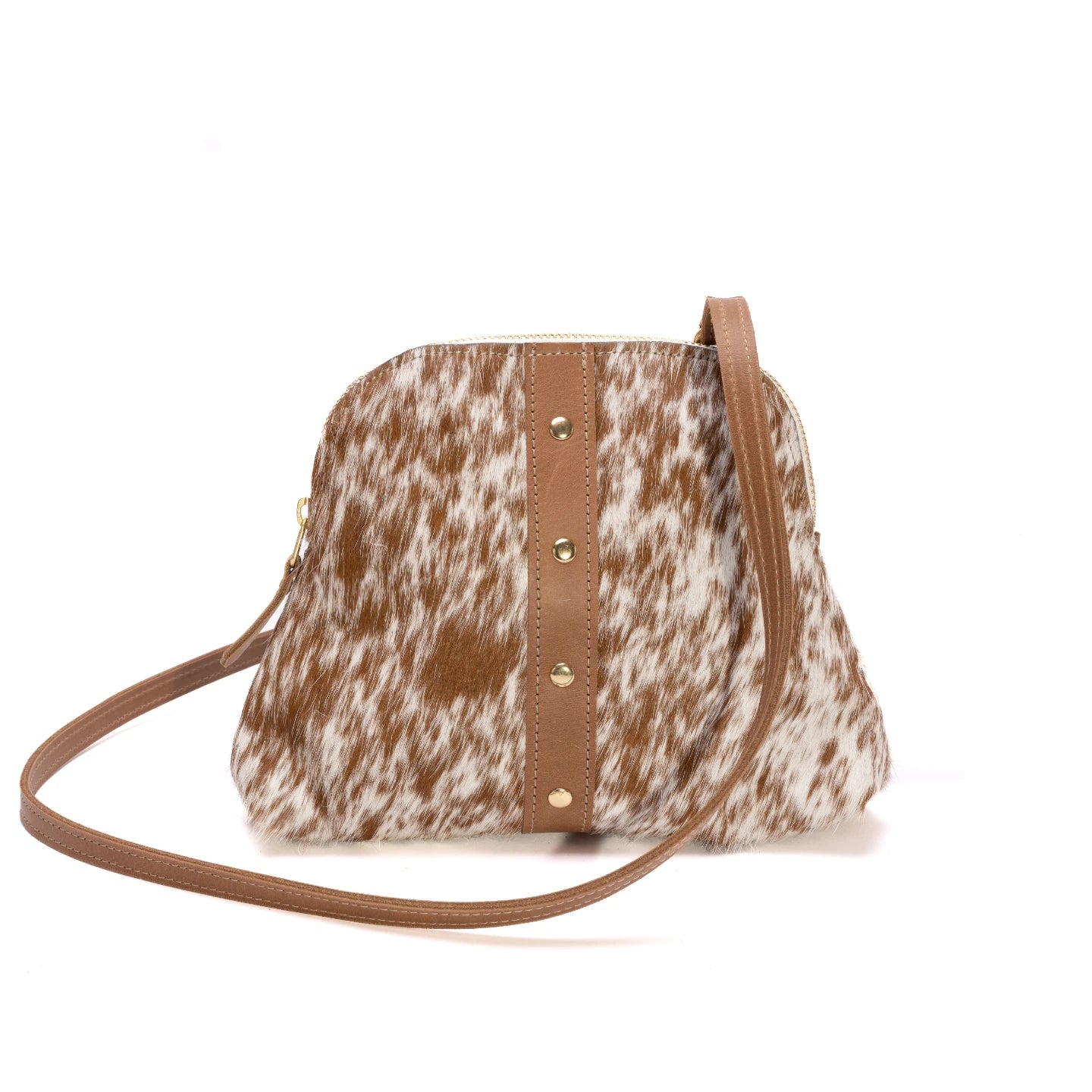 Millie Crossbody - Brown+White