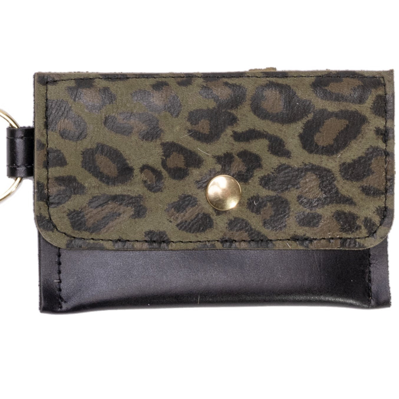 Keychain Wallet In Leather, Hair on Hide (Pre Made)