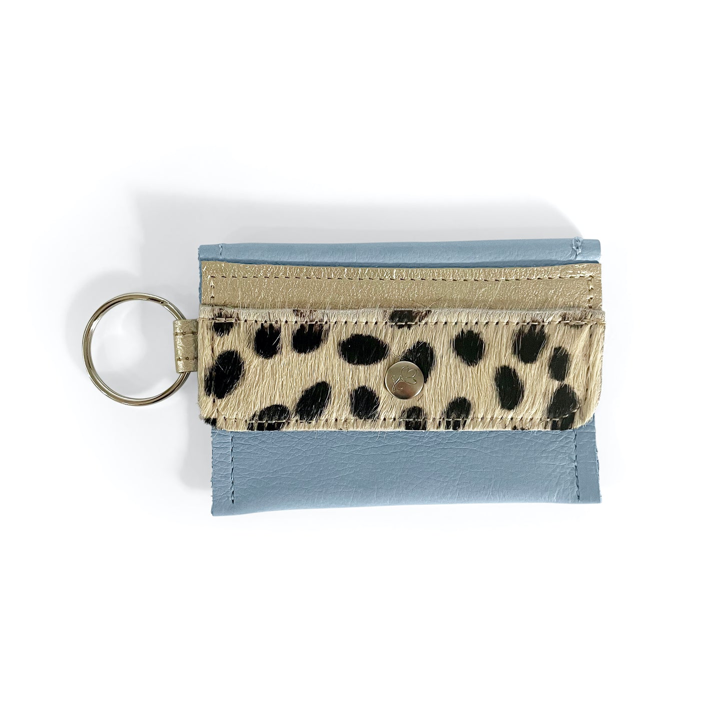 Keychain Wallet In Leather, Hair on Hide (Pre Made)