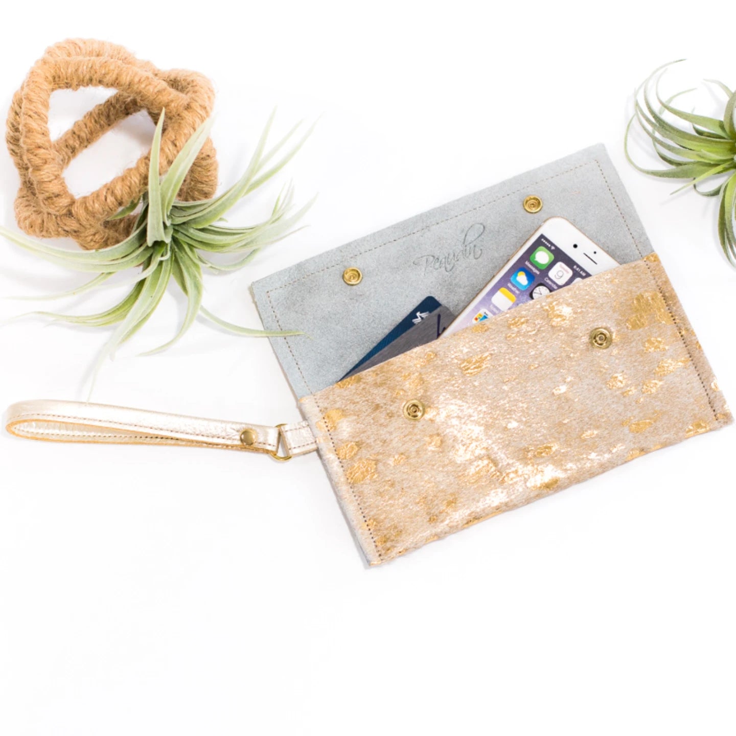 Take Along Small Wristlet In Hair on Hide (Pre Made)