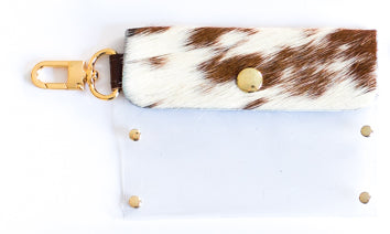 Clear Keeper Card Holder In Vinyl, Leather (Pre Made)