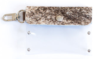 Clear Keeper Card Holder In Vinyl, Leather (Pre Made)