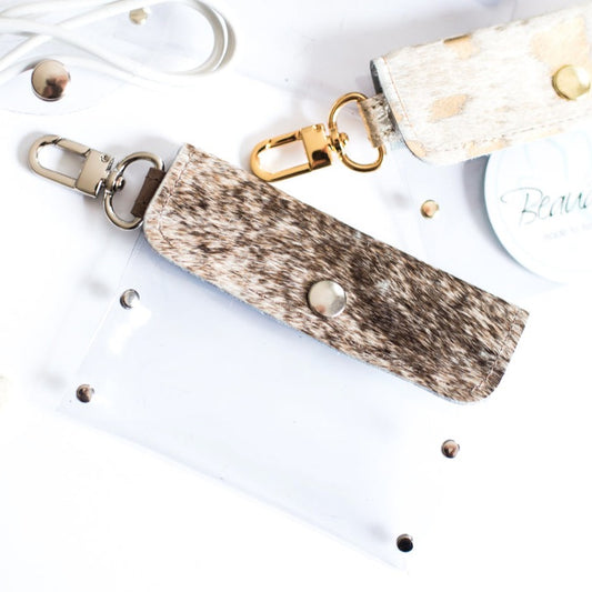 Clear Keeper Card Holder In Vinyl, Leather (Pre Made)