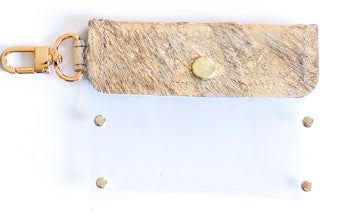 Clear Keeper Card Holder In Vinyl, Leather (Pre Made)