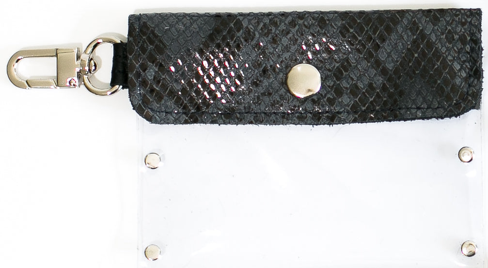 Clear Keeper Card Holder In Vinyl, Leather (Pre Made)