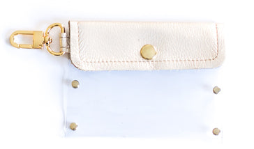 Clear Keeper Card Holder In Vinyl, Leather (Pre Made)