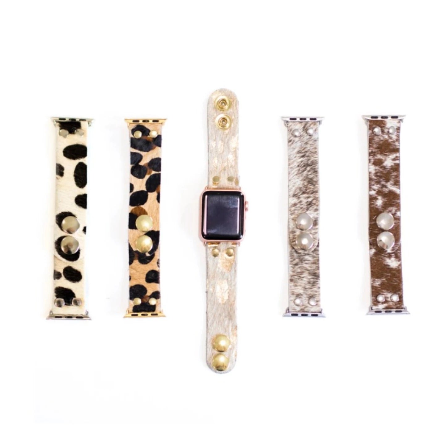 Apple Watch Band | Hair on Hide Chambray/Gold / 38/40/41