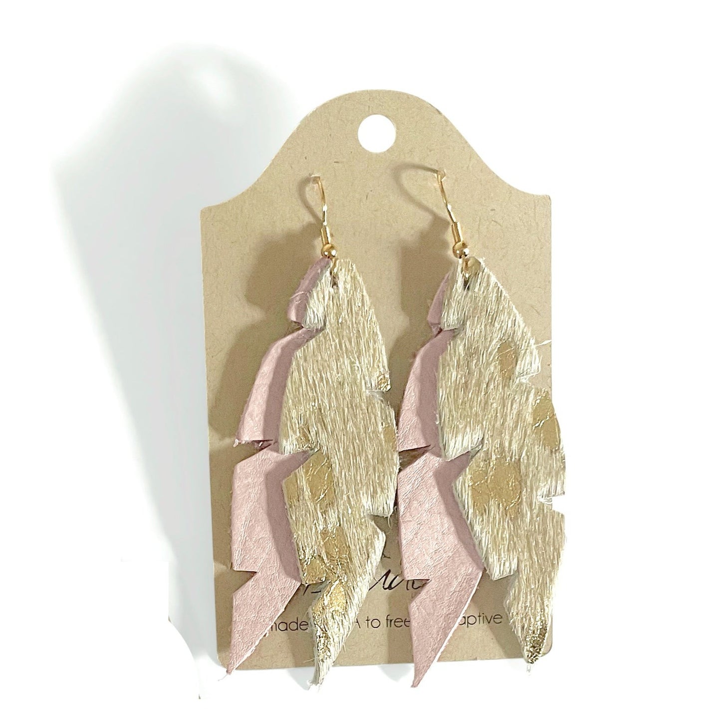 Dove - Leather Feather Earrings (Pre Made)