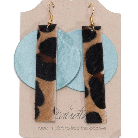 York Modern Dangle Earrings In Leather (Pre Made)