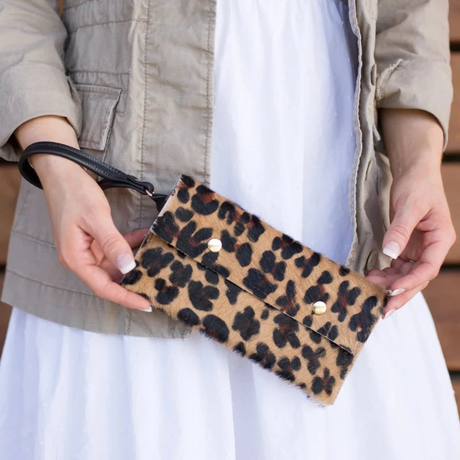 Take Along Small Wristlet In Hair on Hide (Pre Made)