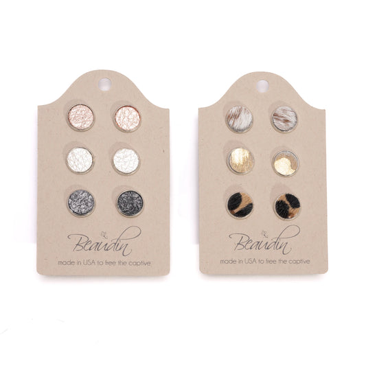 Rolo Stud Earring In Hair on Hide | 3-Pack