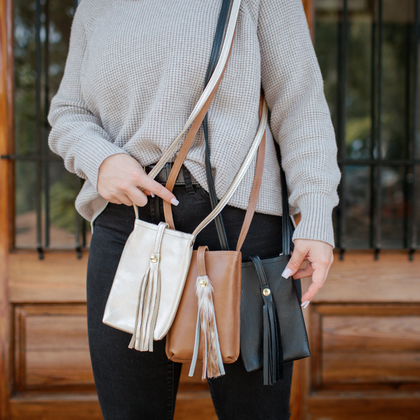 leather tassel bag