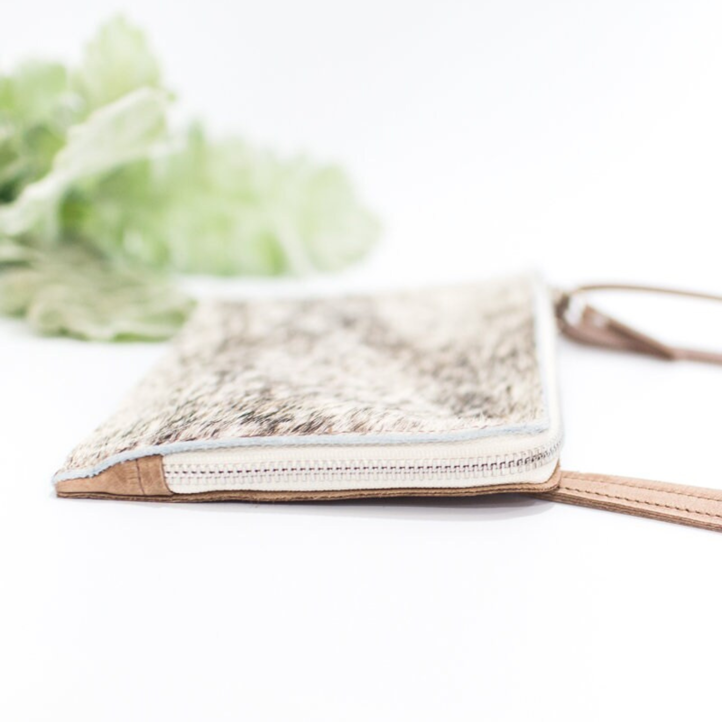 Zoe Cowhide Crossbody | Brindle Cowhide Fur Purse - Light Brown Leather with hair on Bag and Wallet Card Pockets