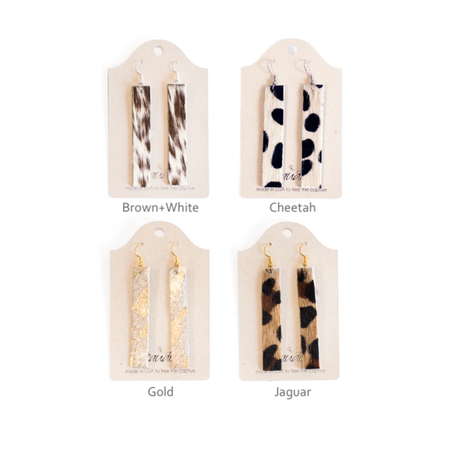 Hair on hide earrings clearance