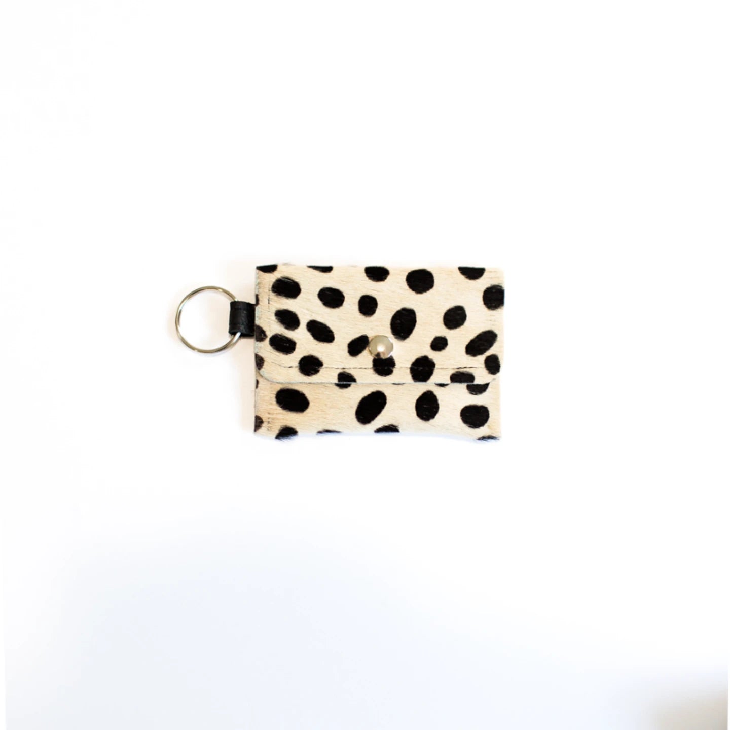 Keychain Wallet In Leather, Hair on Hide (Pre Made)
