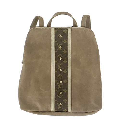 Upcycled Louis Vuitton Backpack in Mocha Leather  (Pre Made)