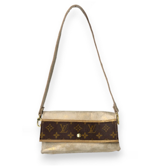 Madison Shoulder Bag In Stone Leather | Upcycled LV