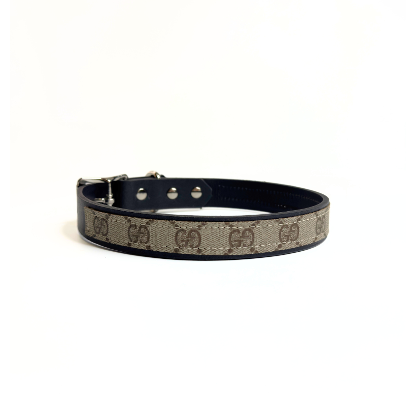 Posh Pet Collar | Upcycled Gucci & Leather