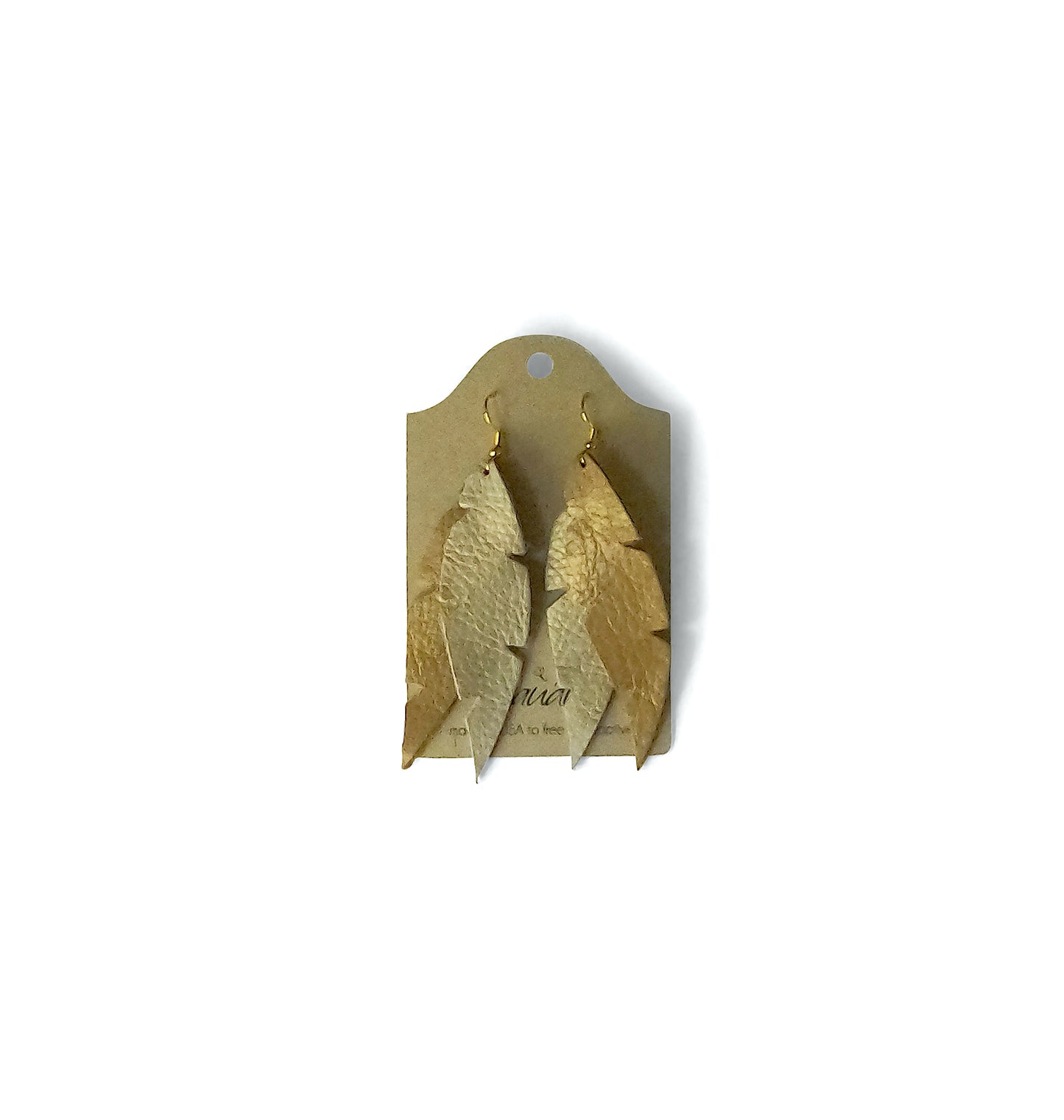 Dove - Leather Feather Earrings