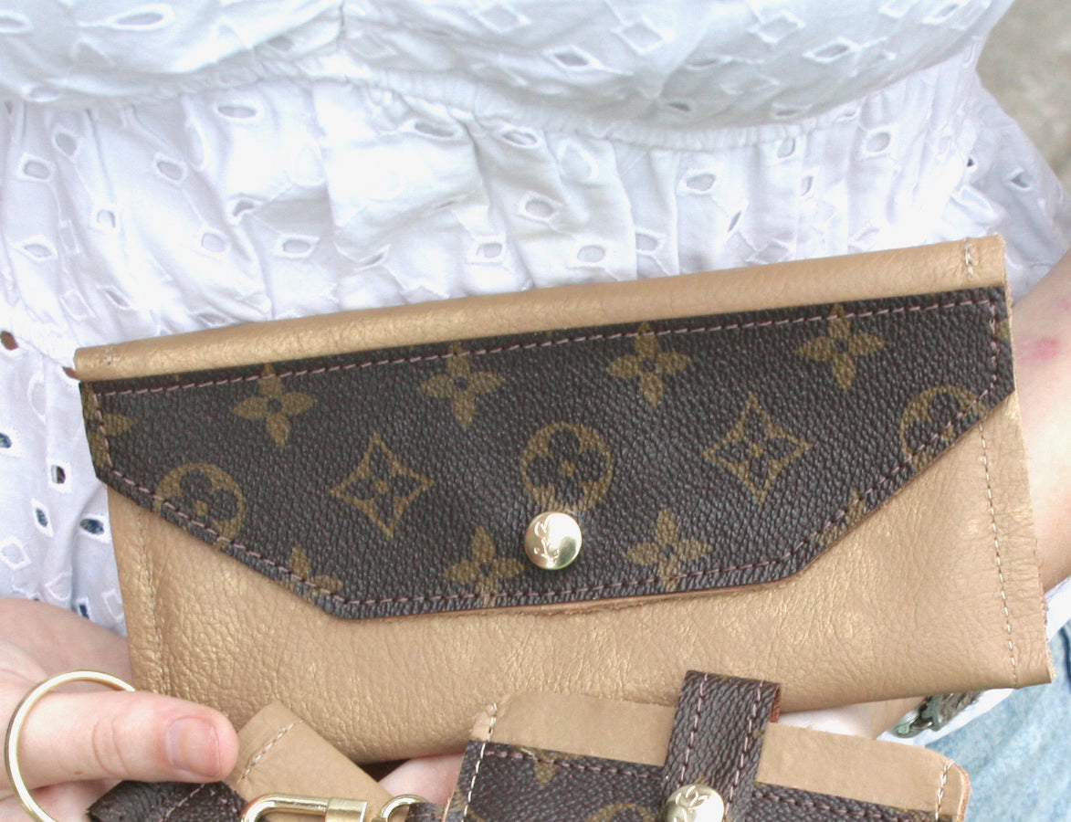 Large Wallet In Leather | Upcycled LV (Pre Made)