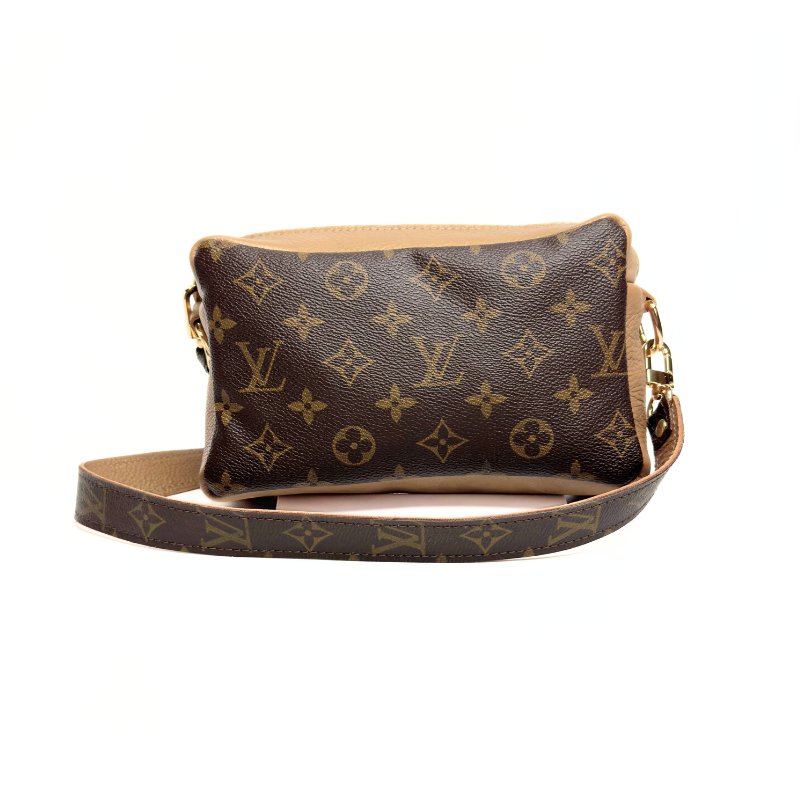 Val Shoulder Bag In Bronze Leather | Upcycled LV Full Front