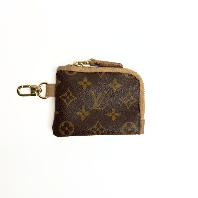 Penny Keychain Wallet In Leather | Upcycled Gucci & LV
