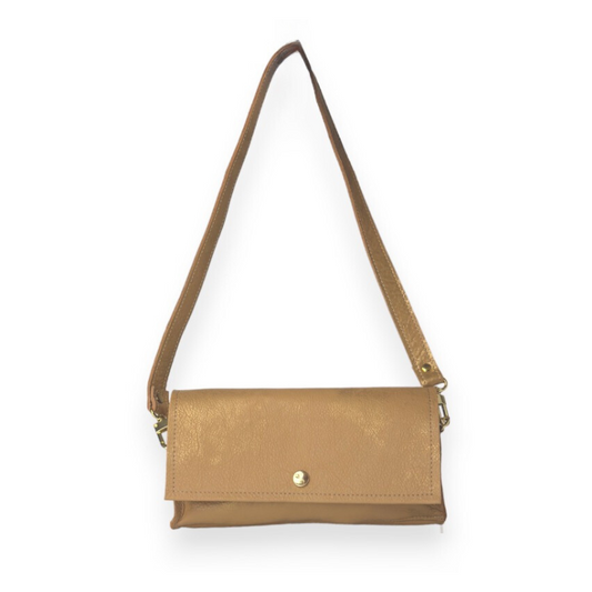 Madison Shoulder Bag In Bronze Leather