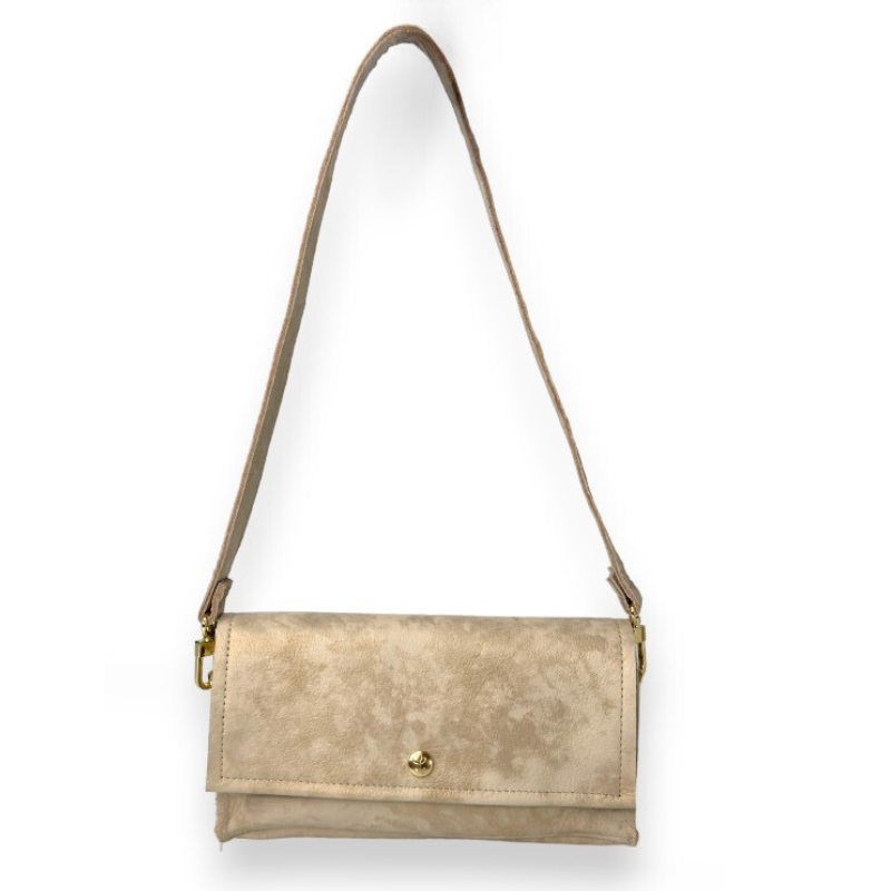 Madison Shoulder Bag In Stone Leather