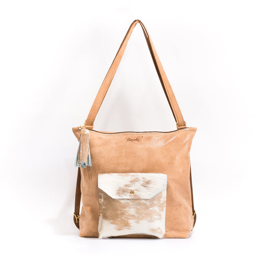 Becka Backpack Purse In Tan Leather | Palomino